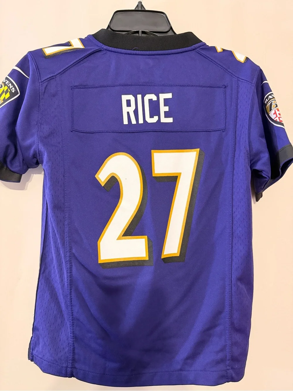 Nike Baltimore Ravens Youth Size M Purple and Gold #27 Football Jersey